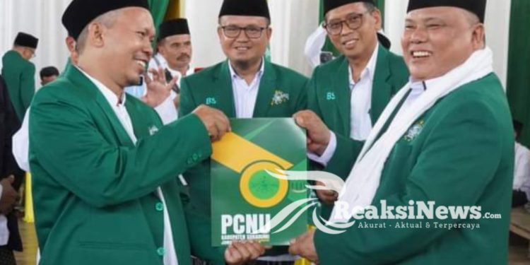 Pelantikan Pengurus MWCNU Se-Wilayah V, Bupati Minta Keluarga Besar NU Jadi Pelopor Perubahan Menuju Kemajuan