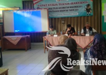 Panwaslucam Warungkiara Gelar Rakernis Bersama 108 Pengawas TPS