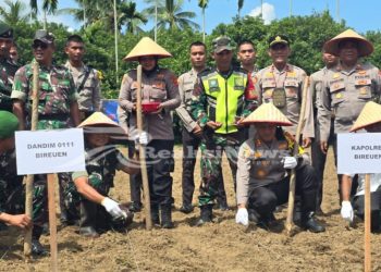 Polres Bireuen Ikuti Launching Gugus Tugas Polri Dukung Ketahanan Pangan