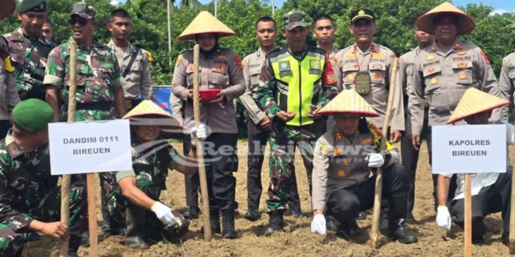 Polres Bireuen Ikuti Launching Gugus Tugas Polri Dukung Ketahanan Pangan