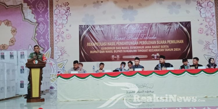 Danramil 2203/Warungkiara Hadiri Rapat Pleno Terbuka Rekapitulasi Perhitungan Perolehan Suara Pilkada 2024