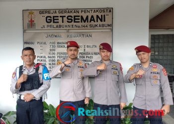 Dalam Rangka Ops Lilin Lodaya 2024, Polsek Lembursitu Laksanakan Pengamanan Gereja