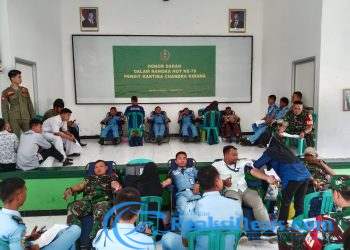 HUT Ke 79 Persit KCK, Sejumlah Anggota Koramil 2203/Warungkiara Ikuti Donor Darah Di Makodim 0622/Kabupaten Sukabumi