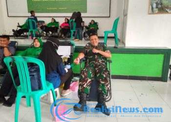 Dandim 0622/Kab. Sukabumi Bersama Ketua Persit Cabang XLV Dim 0622/Kab. Sukabumi Gelar Donor Darah dalam Rangka HUT ke-79 Persit Kartika Chandra Kirana