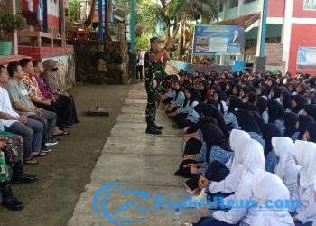 Dandim 0622/Kabupaten Sukabumi Berikan Wasbang Terhadap Ratusan Siswa di Palabuhanratu