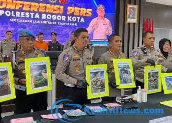 Kapolresta Bogor Kota Melakukan Konferensi Pers Kecelakaan Lalu Lintas Gt Ciawi 2 Km 41