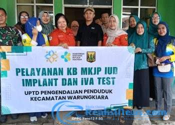 Peltu Dian Koramil 2203/Warungkiara Dampingi Petugas Kesehatan Pelayanan KB MKJP IUD Implant dan Iva Test