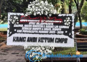 Ketua Umum Ormas GMPB Kirimkan Karangan Bunga Ucapan Selamat Bupati dan Wakil Bupati Purwakarta