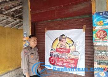 Berikan Rasa Aman Saat Mudik, Polsek Lembursitu Bagikan Sticker Hot Line 110