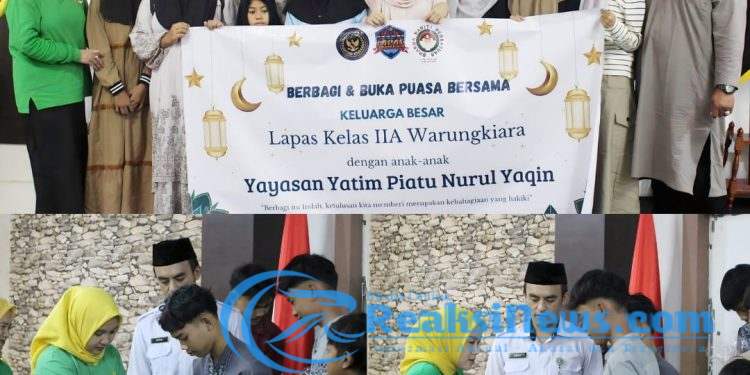 Momen Kebersamaan Kalapas Kelas IIA Warungkiara Bersama Puluhan Anak Yatim dan Piatu Saat Berbagi Keberkahan di Bulan Ramadhan 1446 H