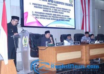 DPRD Kab Sukabumi, Setujui Raperda Tentang Pajak Daerah dan Retribusi Daerah