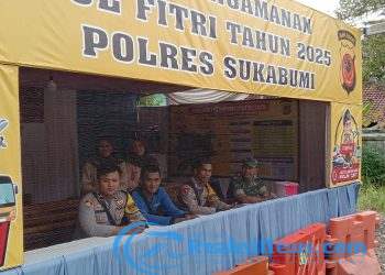 Sertu Slamet Anggota Koramil 2203/Warungkiara Siap Siaga Pengamanan Di Pos Pam Idul Fitri 1446 Hijriyah