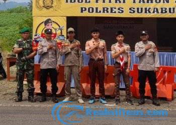 Sertu Slamet Anggota Koramil 2203/Warungkiara Terus Bersiaga Di Pos PAM Selama Libur Idul Fitri 1446 Hijriyah