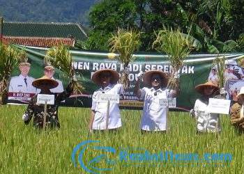 Dandim 0607/Kota Sukabumi Bersama Forkopimda Gelar Panen Raya dan Zoom Meeting Serentak Bersama Presiden Prabowo Subianto
