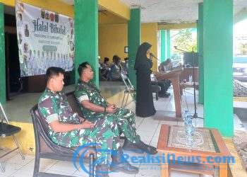 Mewakili Danramil, Peltu Andi Bersama Sertu Suparno Koramil 2203/Warungkiara Hadiri Halal Bihalal Forkopimcam Warungkiara