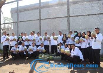 Kembali Buktikan Komitmen Ketahanan Pangan, Lapas Warungkiara Panen 500 Kg Buah Melon