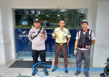 Anggota Patroli sambangi Obyek Vital Perbankan Himbau Security Cegah Terjadinya Gangguan Kamtibmas