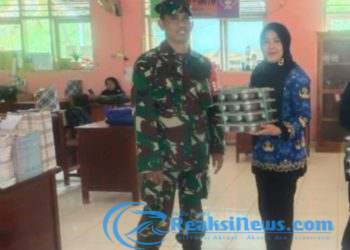 Serka Slamet Koramil 2203/Warungkiara Lakukan Pendampingan Program Makan Gratis
