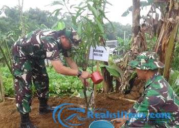 Waaster Panglima TNI Lakukan Penanaman Pohon di Lokasi TMMD ke-124 Kodim 0607/Kota Sukabumi