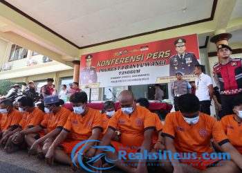 Konferensi Pers Polresta Banyuwangi, Ungkap 16 Kasus Narkoba Hampir 2 Kilogram Sabu Disita