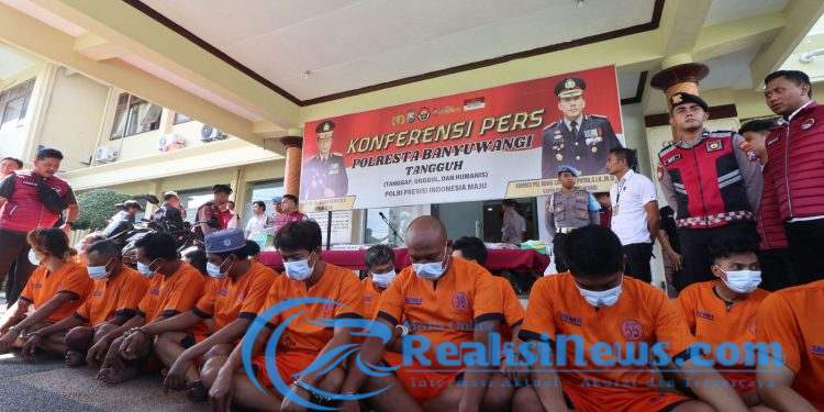Konferensi Pers Polresta Banyuwangi, Ungkap 16 Kasus Narkoba Hampir 2 Kilogram Sabu Disita