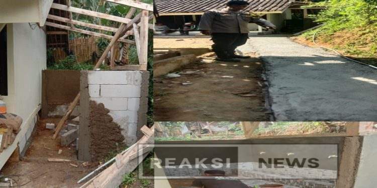 Bripka Luthfi, Bhabinkamtibmas Desa Karangjaya Sisihkan Gajin Bangun Madrasah, Kembali Bangun Jalan Lingkungan dan MCK 