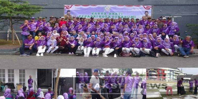 Pepabri Kota Sukabumi Gelar Karya Bakti, Bersihkan Sampah di Halaman Gedung Juang