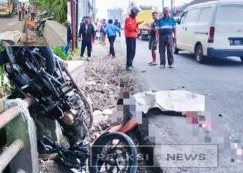 Pengendara Sepeda Motor Tewas di Tempat, Setelah Mengalami Kecelakaan Lalu Lintas di Jalan Raya Sukabumi – Cianjur