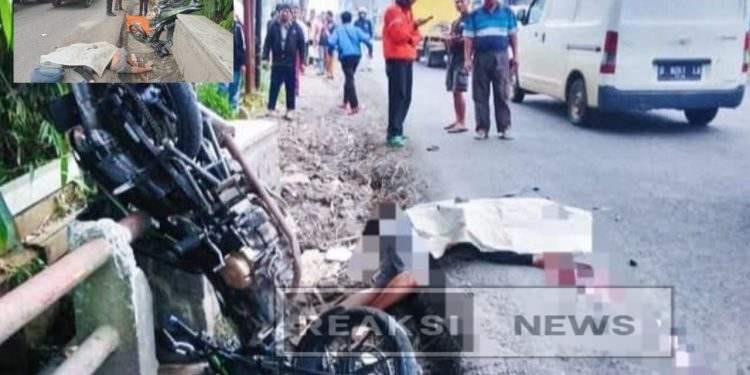 Pengendara Sepeda Motor Tewas di Tempat, Setelah Mengalami Kecelakaan Lalu Lintas di Jalan Raya Sukabumi – Cianjur