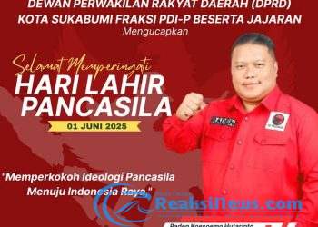 Anggota DPRD Kota Sukabumi Fraksi PDI Perjuangan Raden Koesoemo Hutaripto, Mengucapkan Selamat Hari Lahir Pancasila