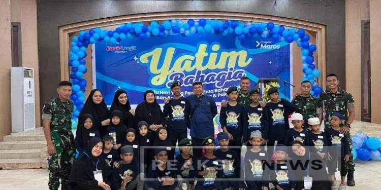 Brigif 3 Kostrad dan Yayasan Kurir Langit Indonesia Tebar Kebahagiaan untuk Anak Yatim di Maros