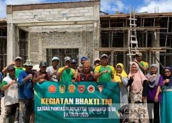 Satgas Pamtas Yonarmed 11 Kostrad Tumbuhkan Semangat Kebersamaan di Perbatasan