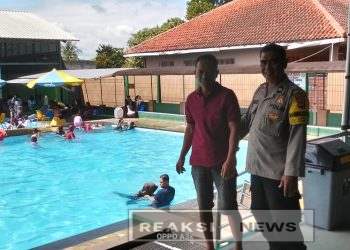 Petugas Tingkat Patroli Ke Tempat Objek Wisata Kolam Renang