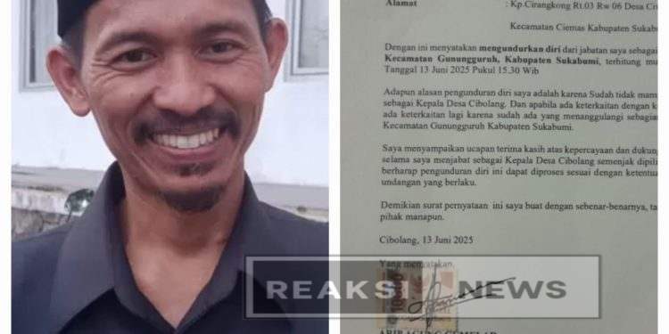 Pengunduran diri Kepala Desa Cibolang “Tidak Mampu Menjalankan Amanah Dan Kepercayaan Warga Masyarakat
