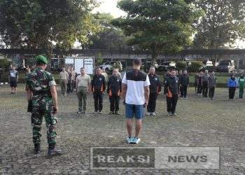Komandan Kodim 0607/Kota Sukabumi apel pagi dan jogging bersama anggota makodim
