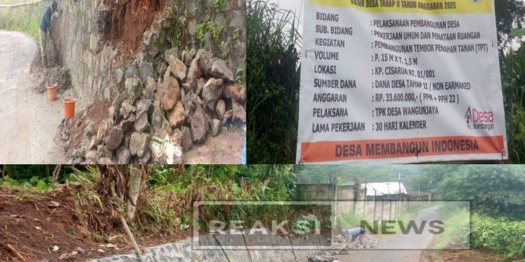 Pemdes Wangunjaya Realisasikan DD Tahap II untuk Pembangunan TPT, Warga Merasa Lebih Tenang