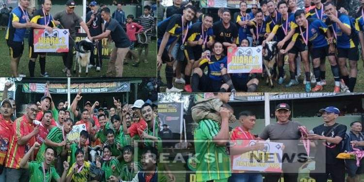 Dandim 0607/Kota Sukabumi Serahkan Mendali dan Domba Kepada Juara 1 dan Juara 2