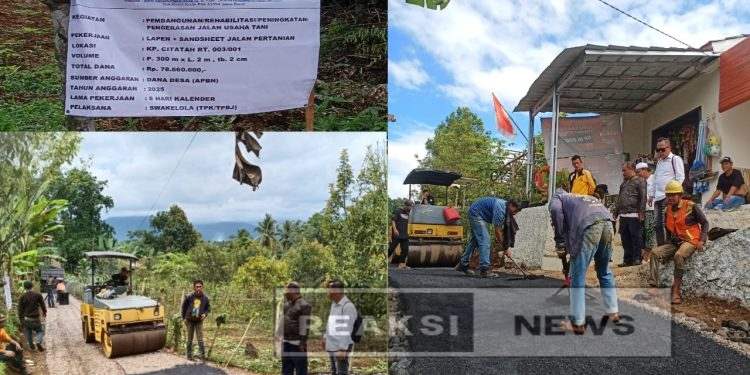 Pemerintah Desa Kadununggal Realisasikan Tahap 2 Pengerasan Jalan Usaha Tani