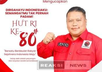 Menjelang Dirgahayu Hut RI Ke- 80, Raden Koesoemo Hutaripto, S.MB. Anggota DPRD Kota Sukabumi Fraksi PDI Perjuangan, Ucapakan Selamat Hut RI Kemerdekaan Indonesia