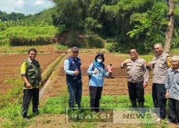 Dukung Ketahanan Pangan Nasional, Polsek Baros Monitoring Lahan Siap Tanam di Jayamekar