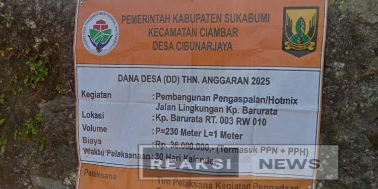 Pemdes Cibunarjaya Realisasikan Anggaran Dana Desa untuk Pengaspalan Jalan Lingkungan Tahun 2025