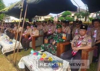 Danramil 2203/Warungkiara Kapten Inf Agus Rahman Hadiri Lomba Pramuka Tingkat Satu dan Kanira di Ponpes Assalam Putri
