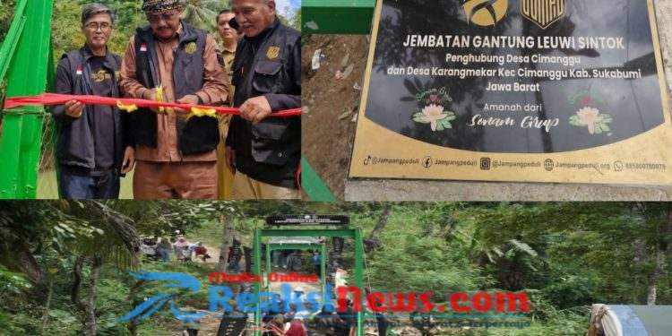 Bupati Resmikan Jembatan Gantung Leuwi Sintok, Masyarakat Kec Cimanggu Sambut Gembira