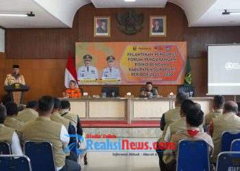 Lantik Pengurus FPRB, Bupati Membantu Masyarakat Dalam Kesiapsiagaan Bencana