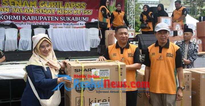 Masyarakat Sambut Meriah CFD, Senam Gurilapss dan Jalan Santai, Milangkala Ke 155 Kab Sukabumi
