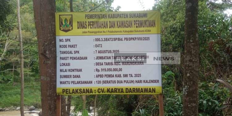 Pembangunan Jembatan Tarisi di Warungkiara Mulai Dilaksanakan, Anggaran Capai Rp919 Juta