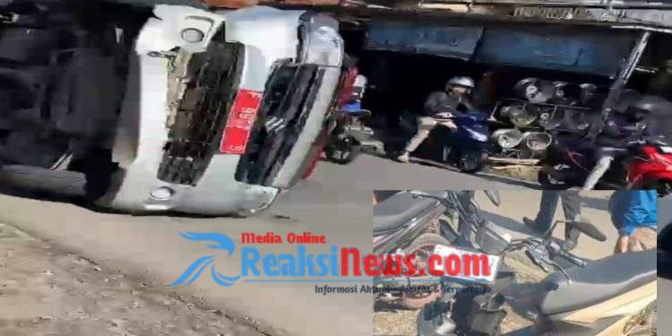 Insiden Ambulance Terguling Usai Tabrakan dengan Sepeda Motor di Cisaat Sukabumi, Hingga Pengendara Alami Luka Serius