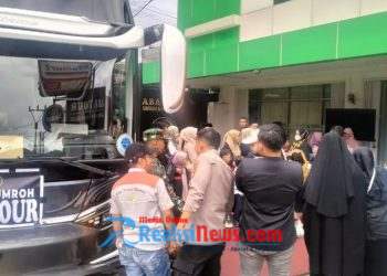 Pelepasan Jemaah Umroh, Polsek Baros Laksanakan Pengamanan Pemberangkatan Jemaah Abba Tour