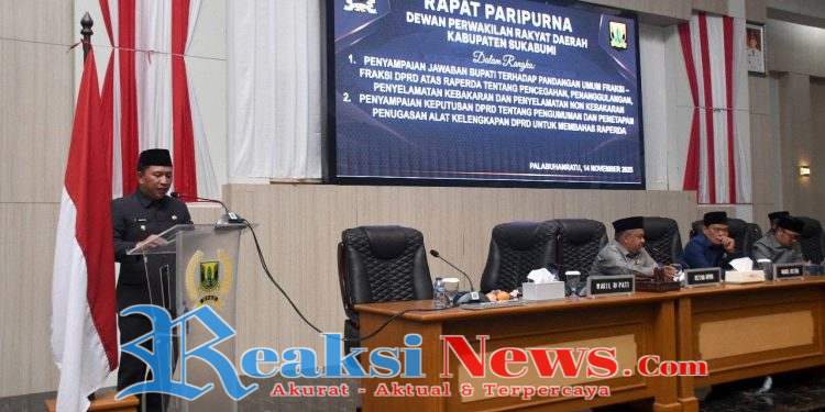 DPRD Kabupaten Sukabumi, Gelar Paripurna Agenda Penyampaian Jawaban Bupati Terhadap Pandangan Umum Fraksi