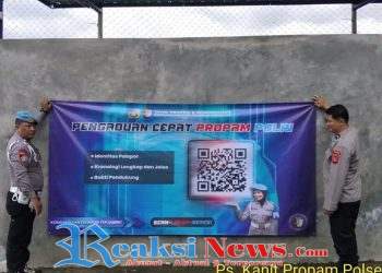 Sosialisasikan QR Code Yanduan Divpropam Polri, Kanit Propam Polsek Baros Efektifkan Sambang dan Pemasangan Spanduk